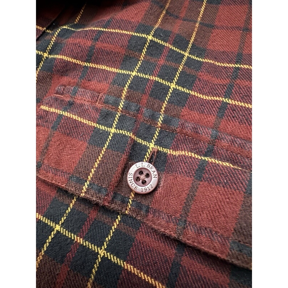 L.L. Bean Men's Large Barn Shacket Chore Coat Fleece Lined‎ Plaid - Picture 5 of 6
